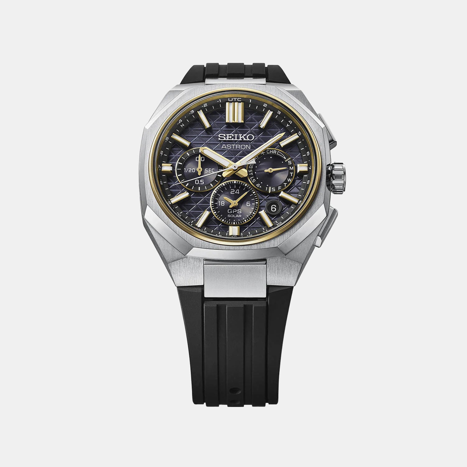 Astron Men Solar Black Dial Chronograph Silicone Watch HAB003J1