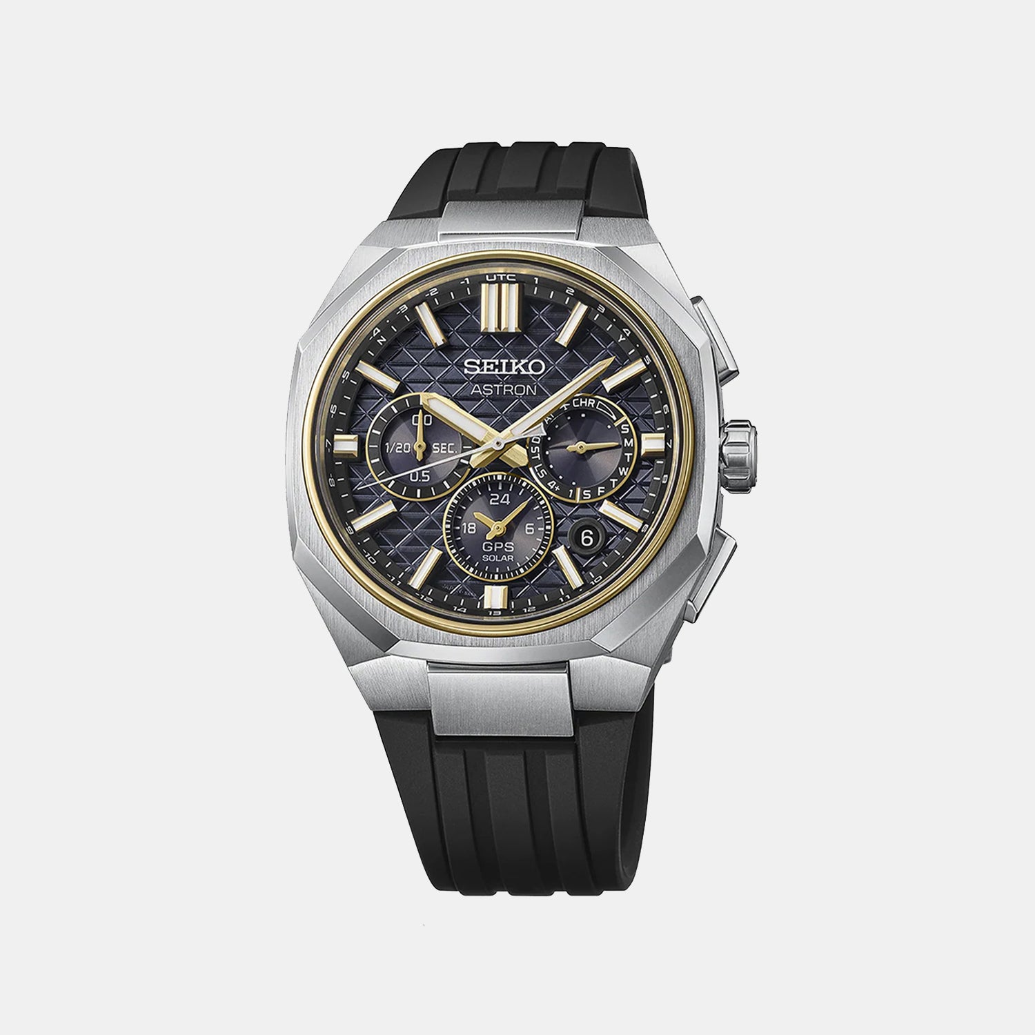 Astron Men Solar Black Dial Chronograph Silicone Watch HAB003J1