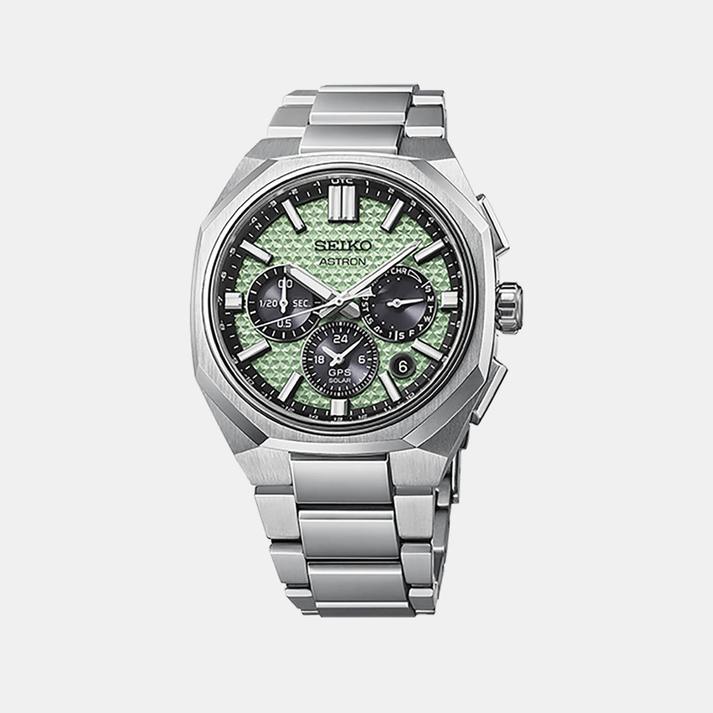 Astron Gps Solar 2026 Limited Edition Men Solar Green Dial Analog Stainless Steel Watch HAB005J1