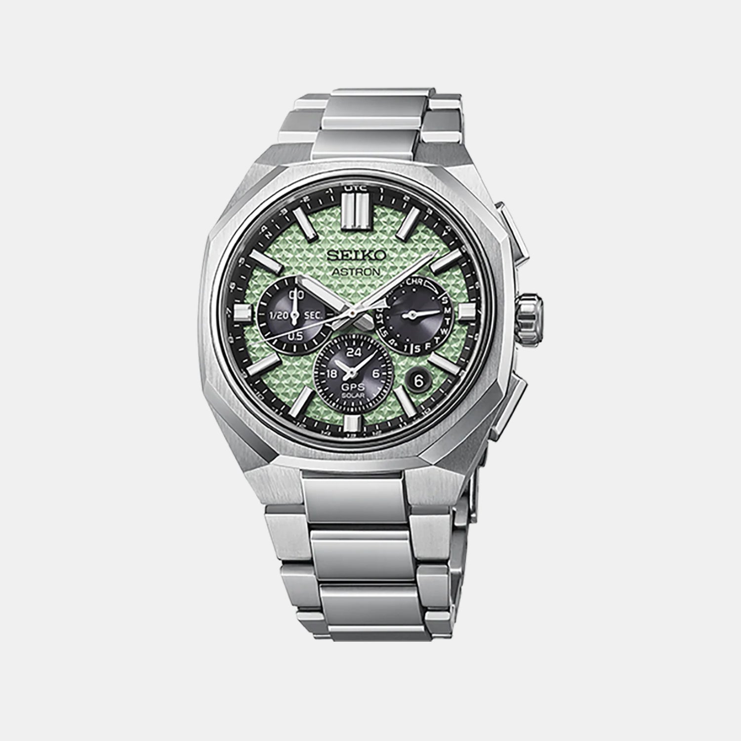 Astron Gps Solar 2026 Limited Edition Men Solar Green Dial Analog Stainless Steel Watch HAB005J1