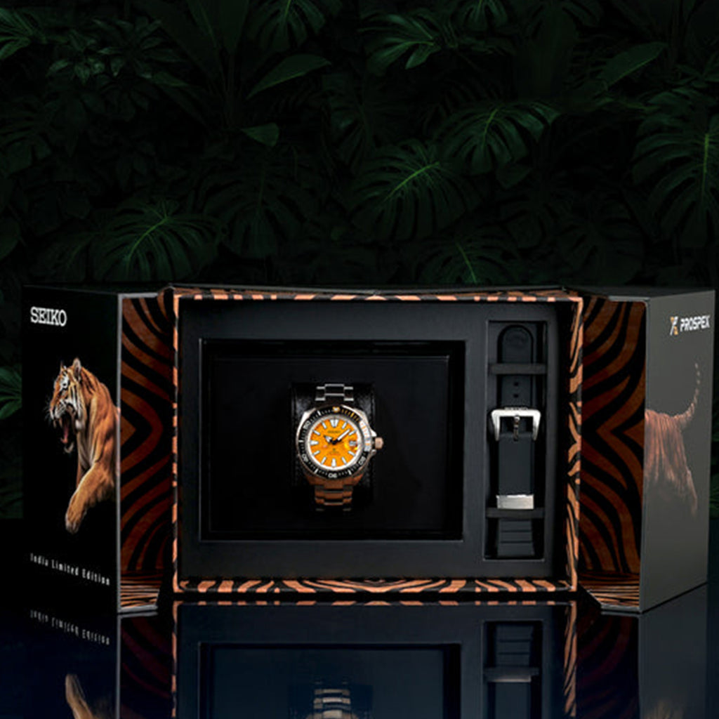Prospex Limited Edition - Inspired by the Indian Tiger Men Automatic Orange Dial Analog Stainless Steel Watch HBB005K1