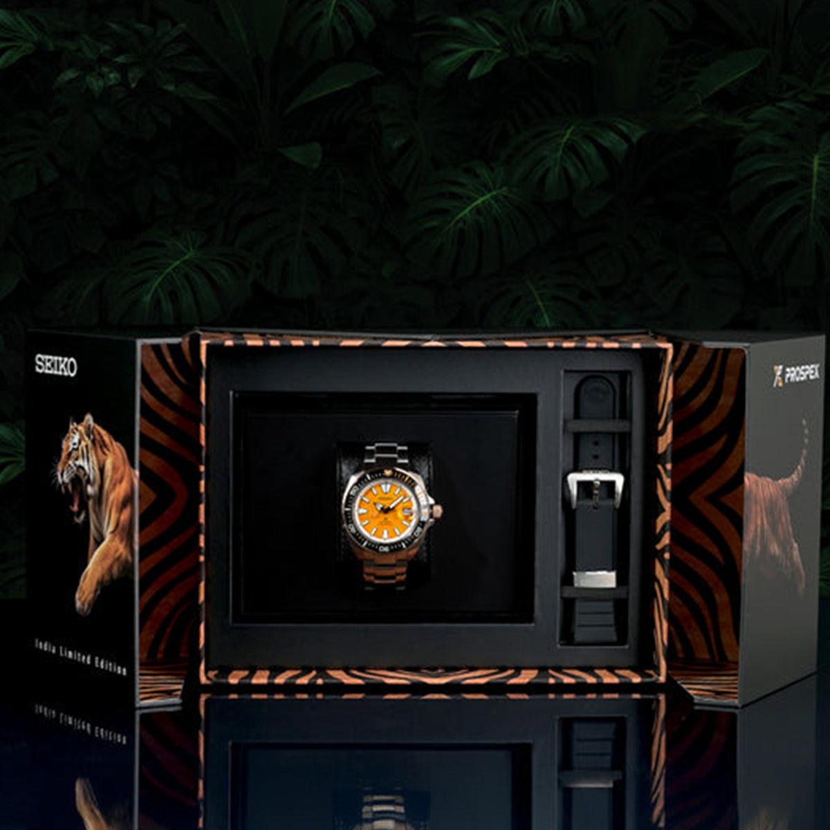 Prospex Limited Edition - Inspired by the Indian Tiger Men Automatic Orange Dial Analog Stainless Steel Watch HBB005K1