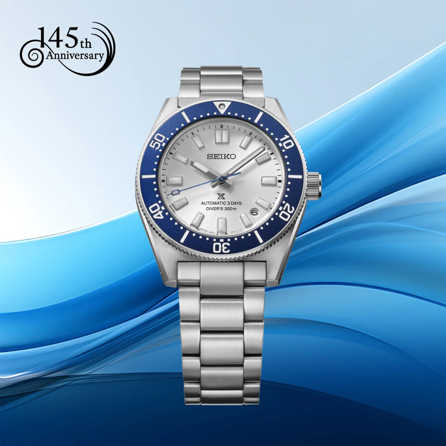 Prospex 145th Anniversary Blue Theme LE Men Automatic Silver Dial Analog Stainless Steel Watch HBC005J1