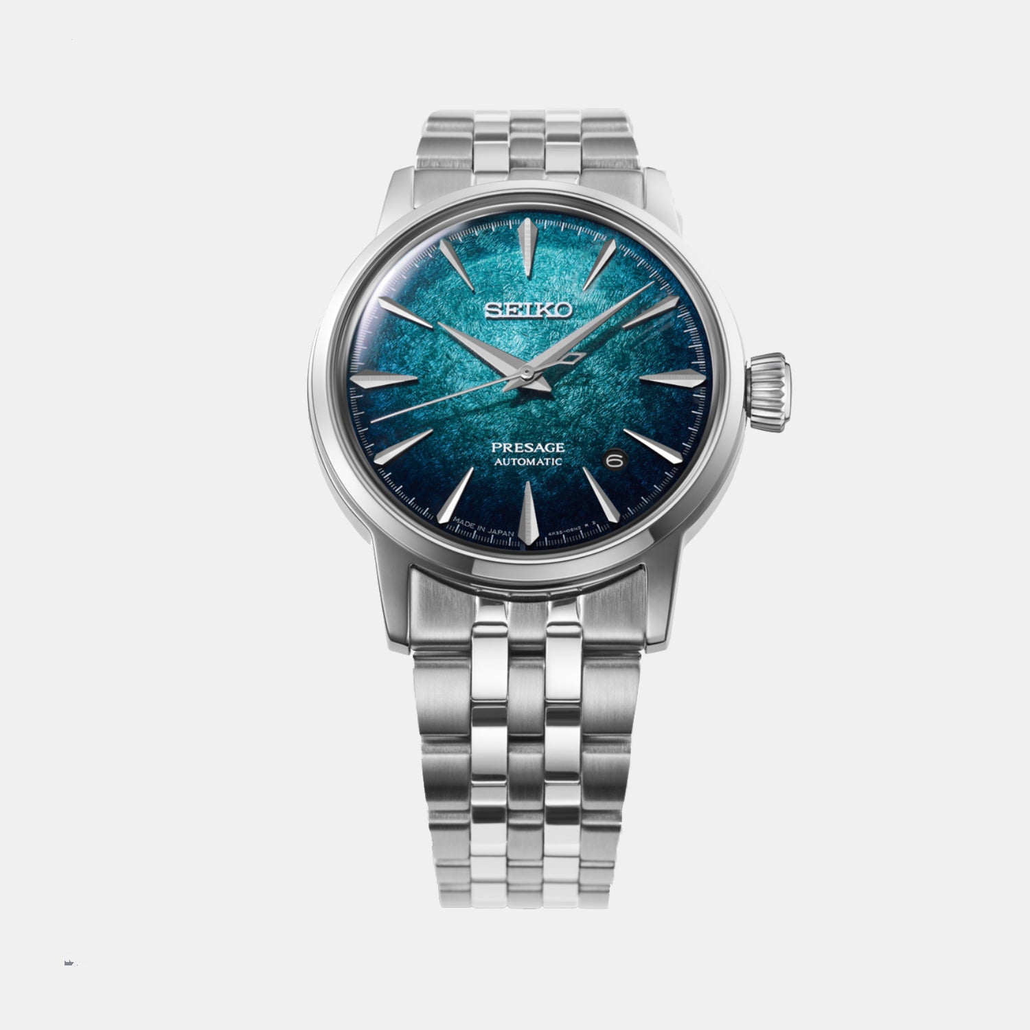 Presage Cocktail Men Automatic Blue Dial Analog Stainless Steel Watch HCB001J1