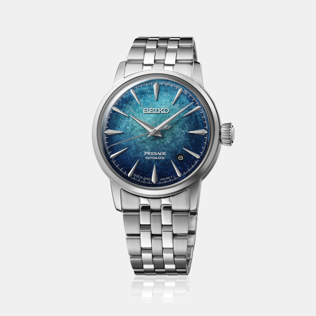 Presage Cocktail Men Automatic Blue Dial Analog Stainless Steel Watch HCB001J1