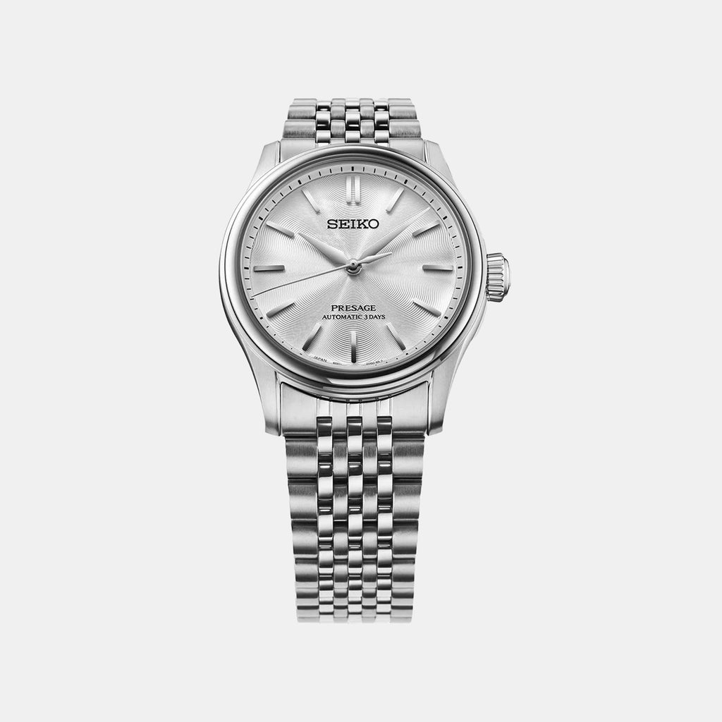 Presage Classic Series Men Automatic White Dial Analog Titanium Watch HCC001J1