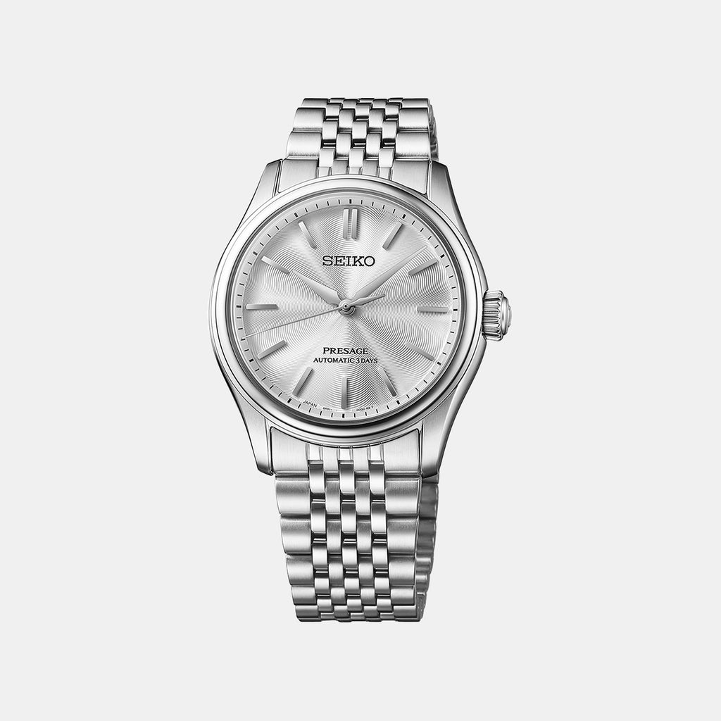 Presage Classic Series Men Automatic White Dial Analog Titanium Watch HCC001J1