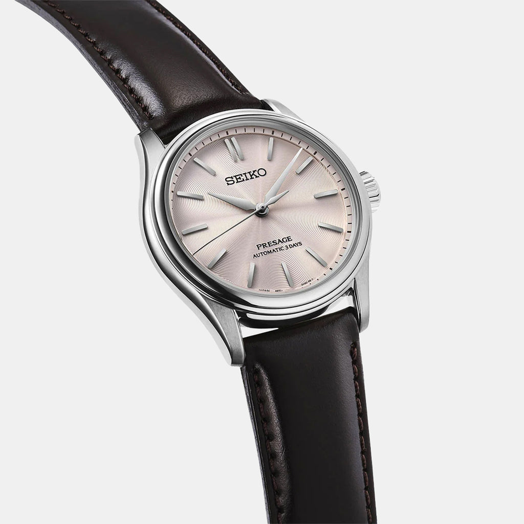 Presage Classic Series Men Automatic Pink Dial Analog Leather Watch HCC003J1