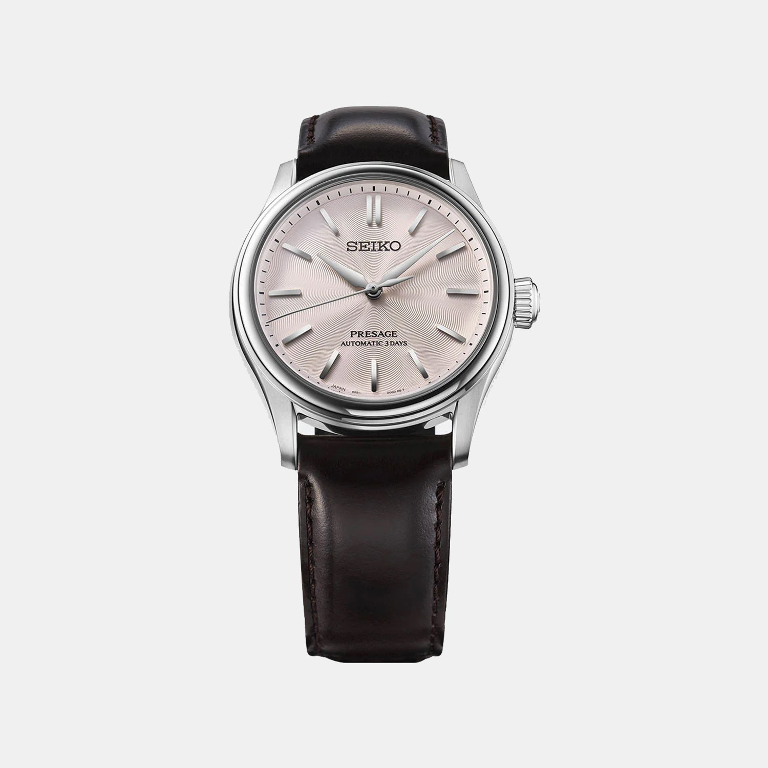 Presage Classic Series Men Automatic Pink Dial Analog Leather Watch HCC003J1