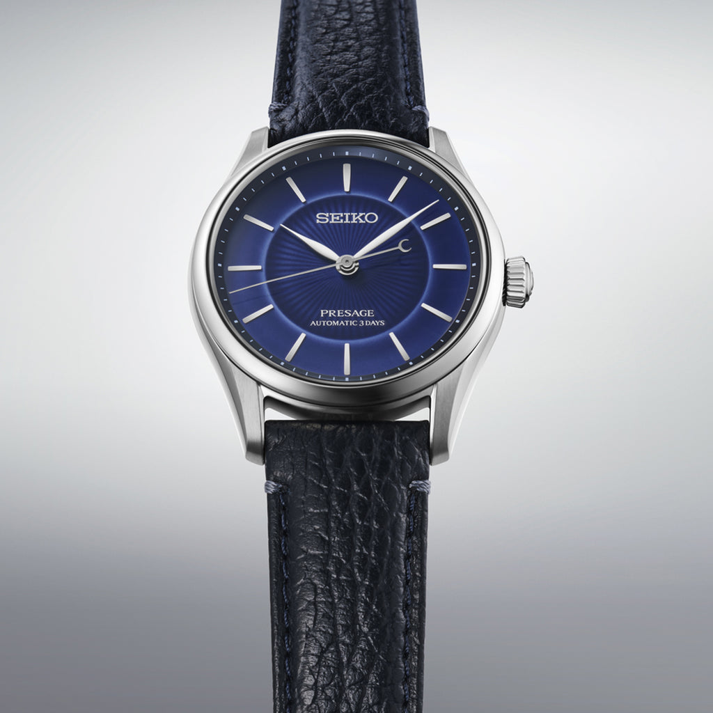 Presage Classic Series Men Automatic Blue Dial Analog Leather Watch HCC007J1