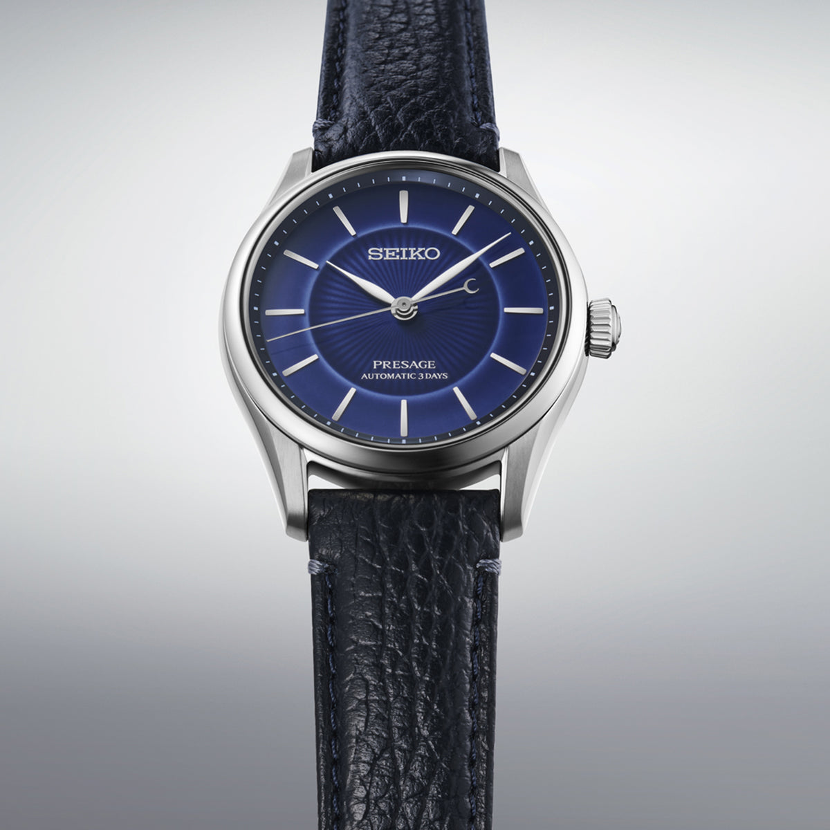 Presage Men Automatic Blue Dial Analog Leather Watch HCC007J1