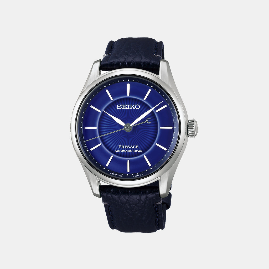 Presage Classic Series Men Automatic Blue Dial Analog Leather Watch HCC007J1