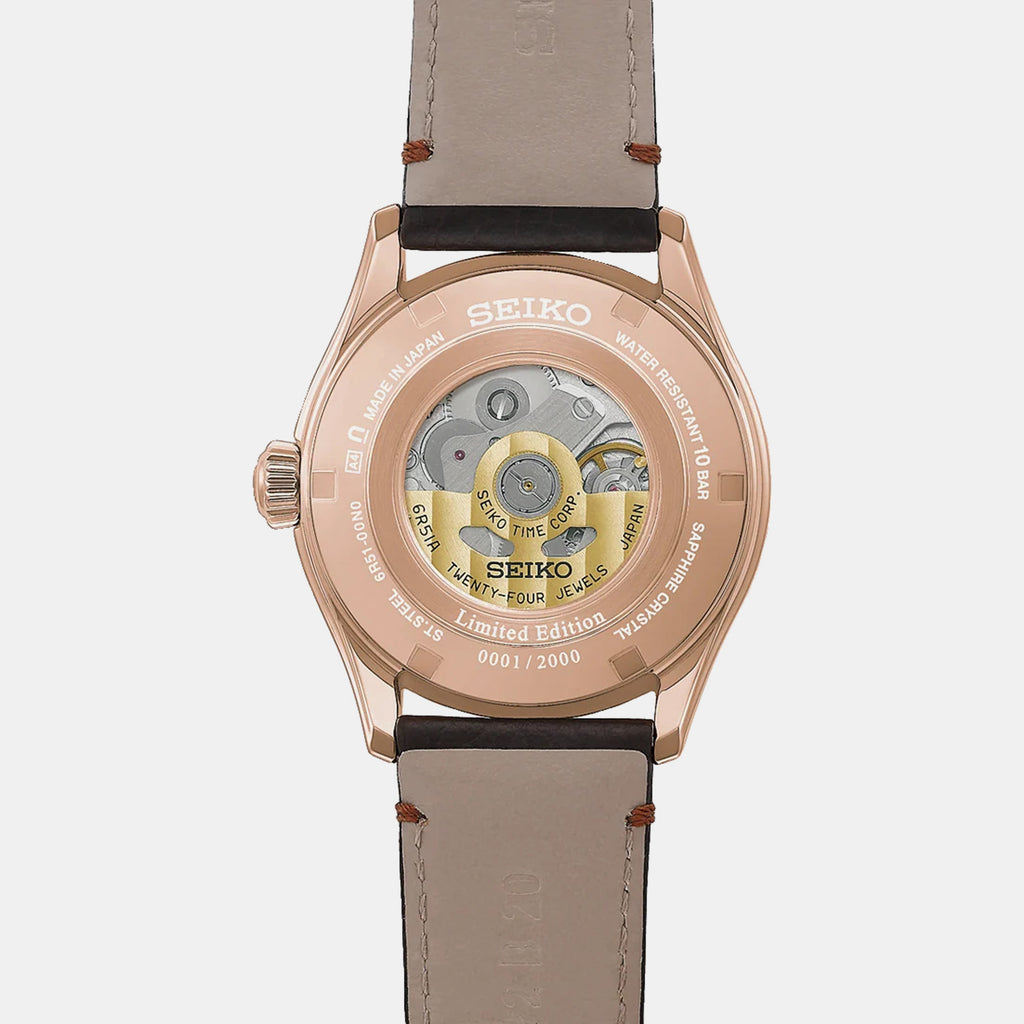 Presage Classic Series "Tomioka Silk Promotion Organization" Limited Edition Men Automatic White Dial Analog Leather Watch HCC008J1