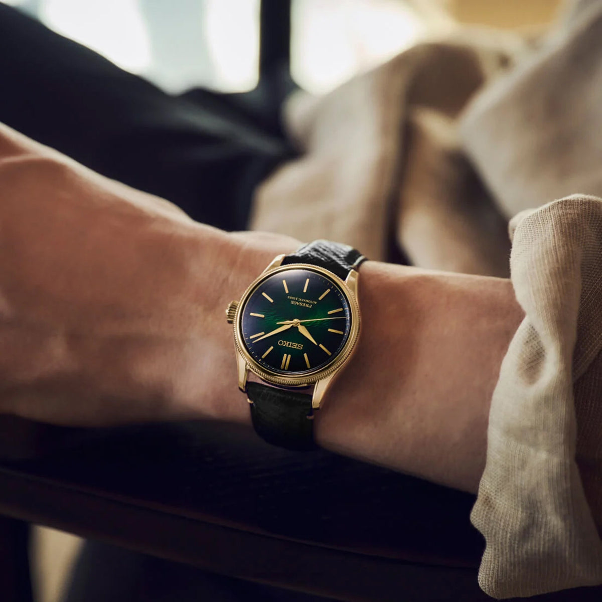 Presage Tradman's Bonsai Limited Edition Men Automatic Green Dial Analog Stainless Steel Watch HCC009J1