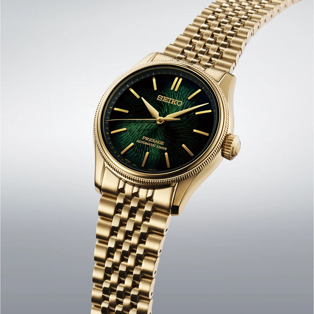 Presage Tradman's Bonsai Limited Edition Men Automatic Green Dial Analog Stainless Steel Watch HCC009J1