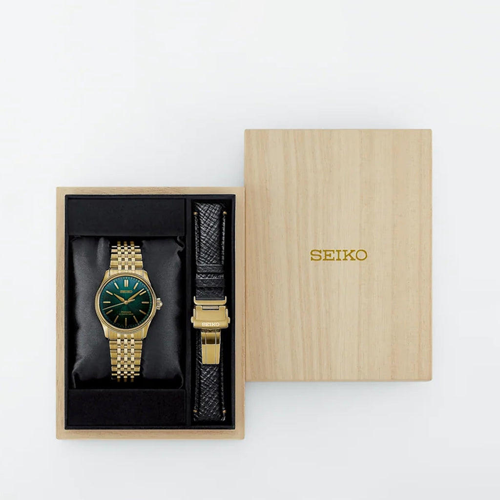 Presage Tradman's Bonsai Limited Edition Men Automatic Green Dial Analog Stainless Steel Watch HCC009J1