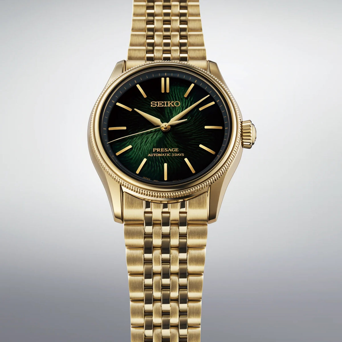 Presage Tradman's Bonsai Limited Edition Men Automatic Green Dial Analog Stainless Steel Watch HCC009J1