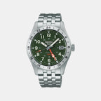 5 GMT Men Automatic Green Dial Analog Stainless Steel Watch HDB001K1