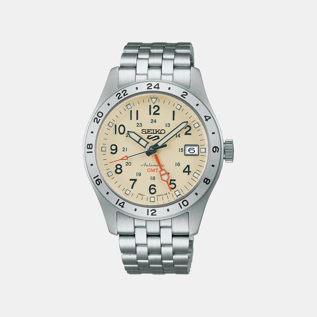 5 GMT Men Automatic Cream Dial Analog Stainless Steel Watch HDB002K1