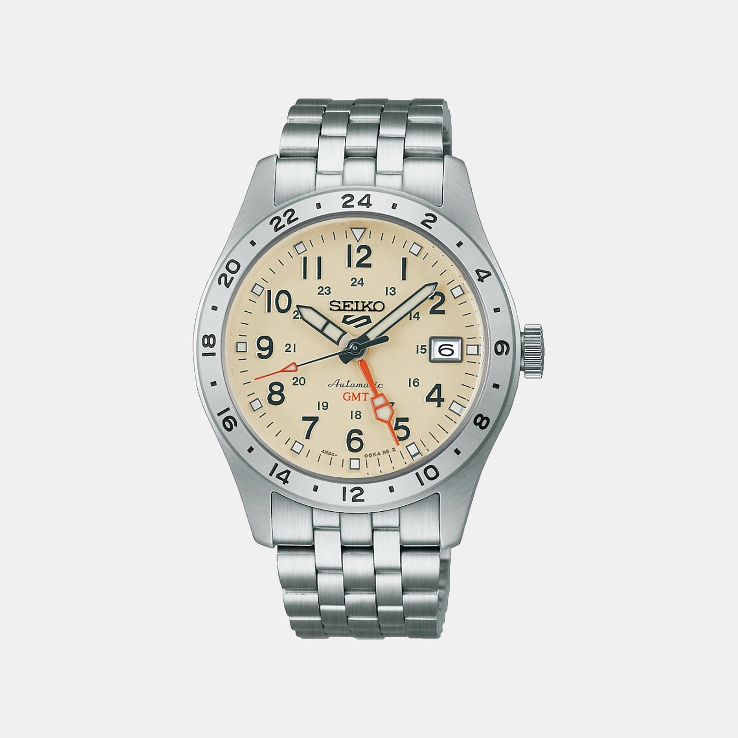 5 GMT Men Automatic Cream Dial Analog Stainless Steel Watch HDB002K1