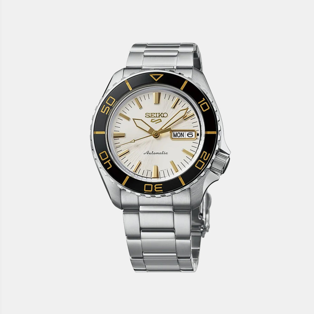 5 Sports Men Automatic White Dial Analog Stainless Steel Watch HDB004K1