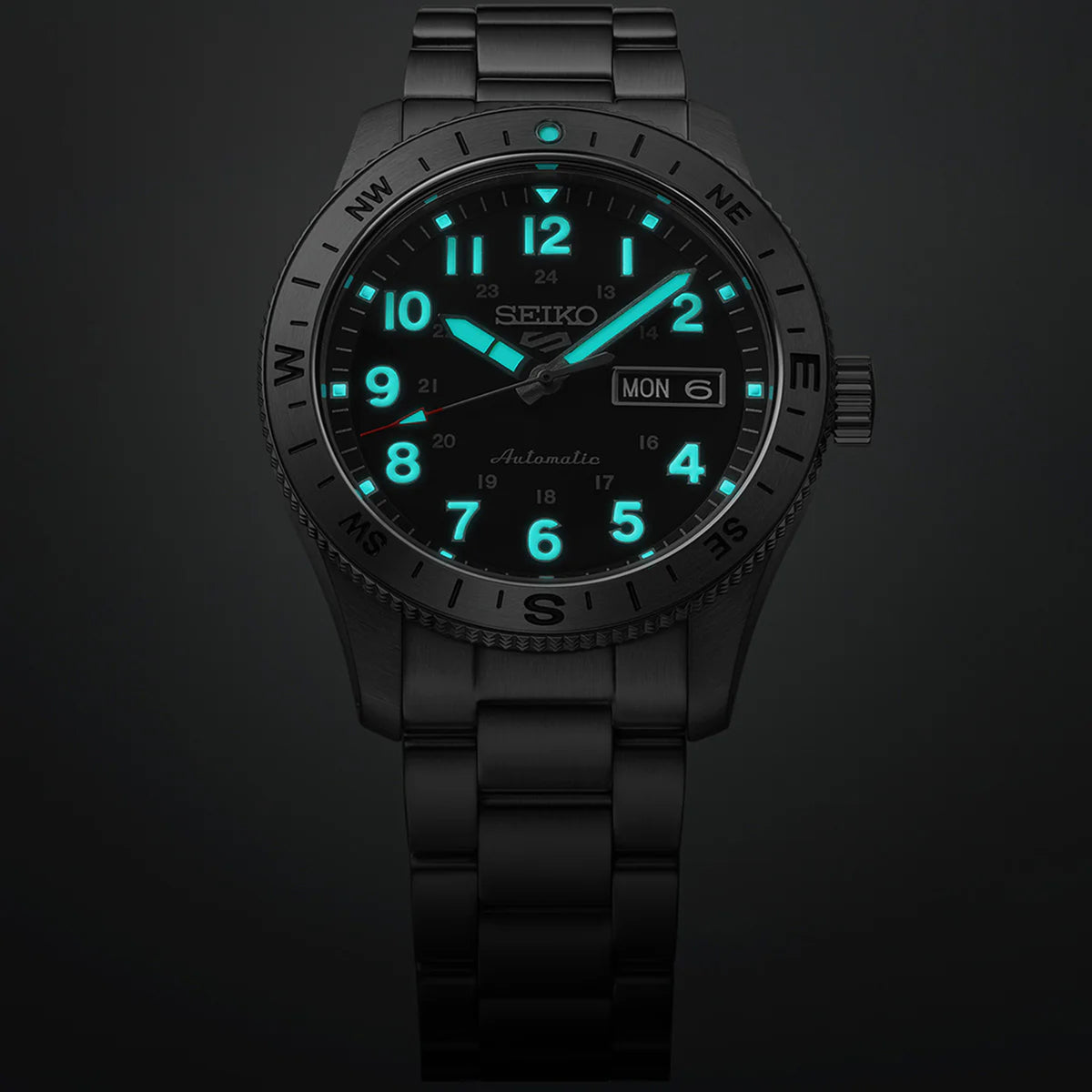 5 Sports Men Automatic Black Dial Analog Stainless Steel Watch HDB006K1