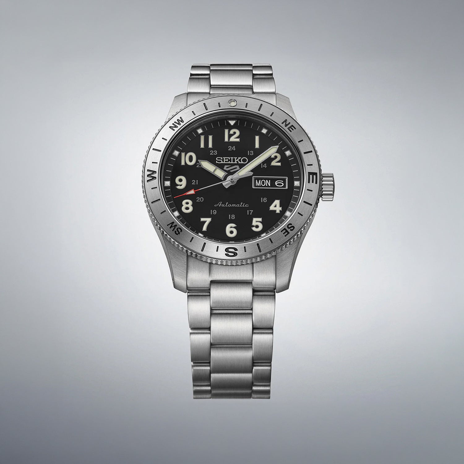5 Sports Men Automatic Black Dial Analog Stainless Steel Watch HDB006K1