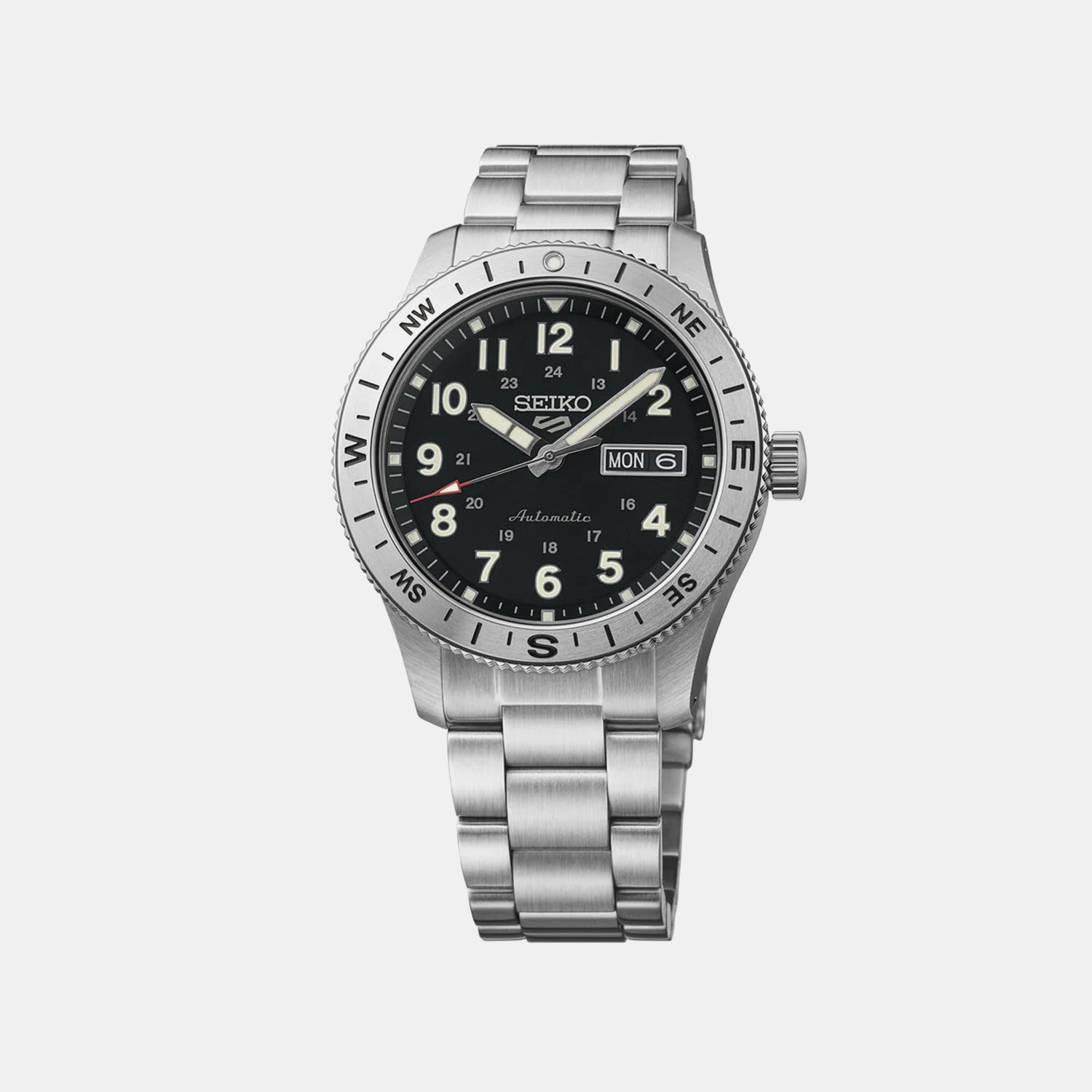 5 Sports Men Automatic Black Dial Analog Stainless Steel Watch HDB006K1