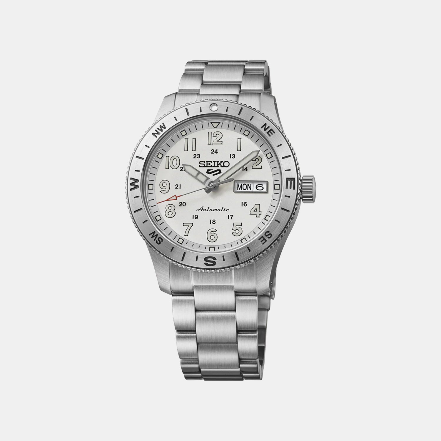 5 Sports Men Automatic Silver Dial Analog Stainless Steel Watch HDB007K1