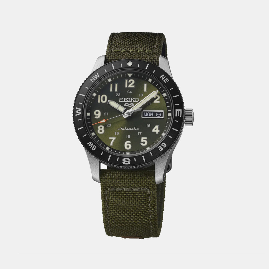 5 Sports Men Automatic Green Dial Analog Nylon Watch HDB008K1