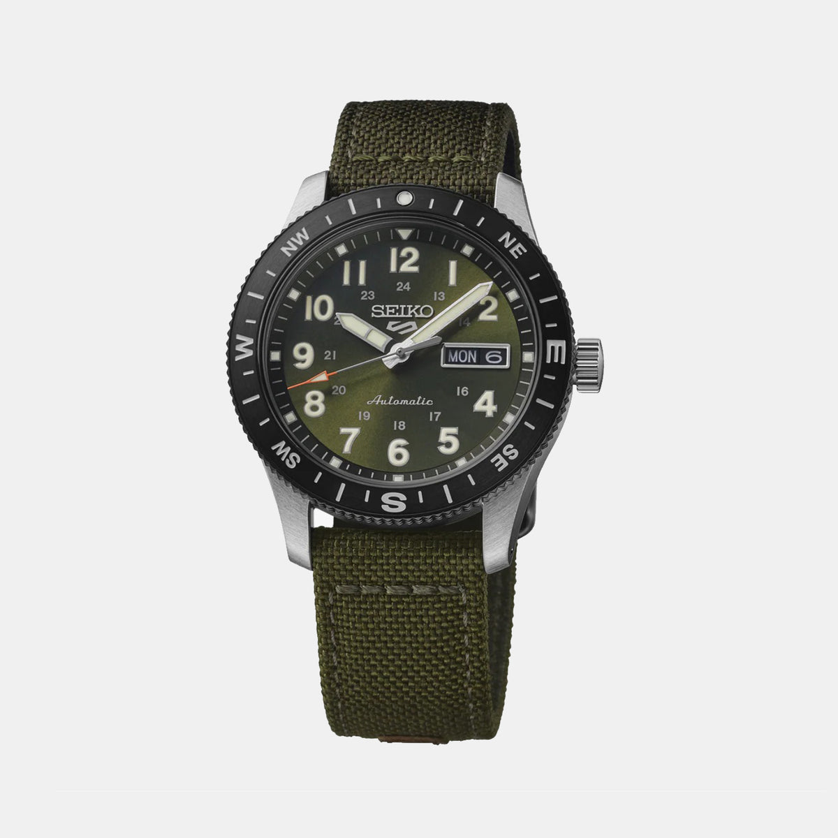 5 Sports Men Automatic Green Dial Analog Nylon Watch HDB008K1