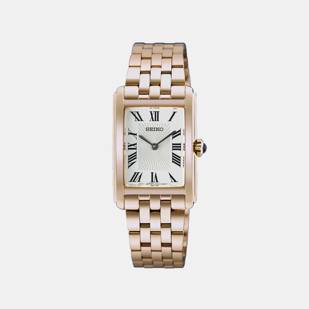 Dress Women Quartz White Dial Analog Stainless Steel Watch HGG002P1