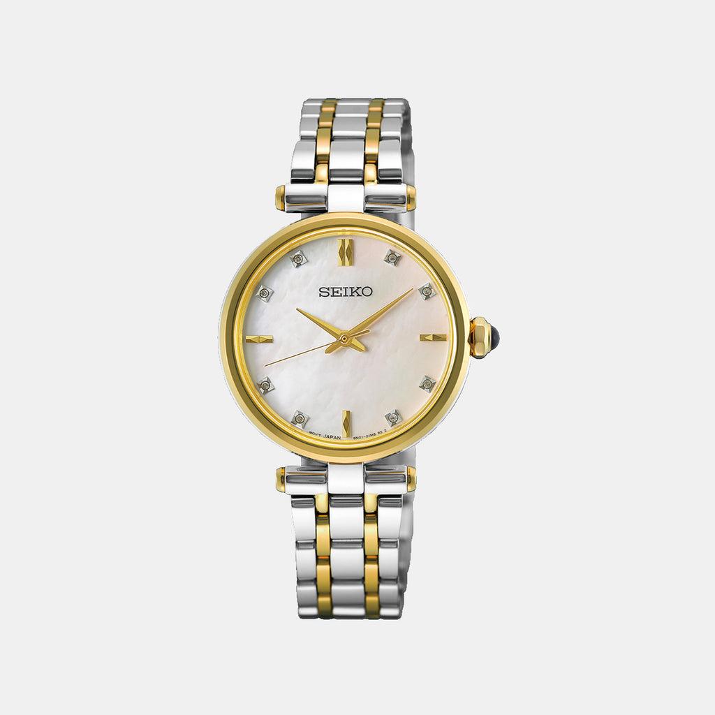 Women Quartz Mother Of Pearl Dial Analog Stainless Steel Watch HGH007P1