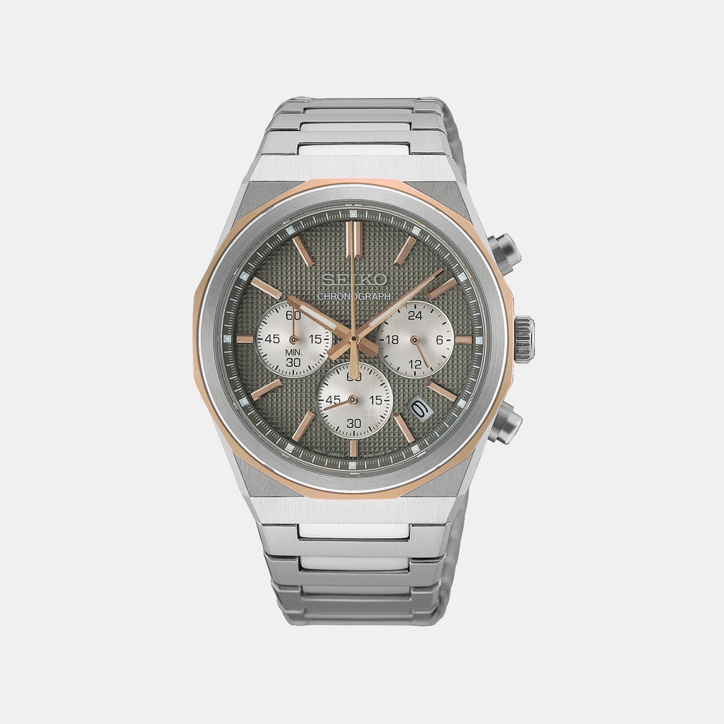 Men Quartz Green Dial Chronograph Stainless Steel Watch HGK002P1