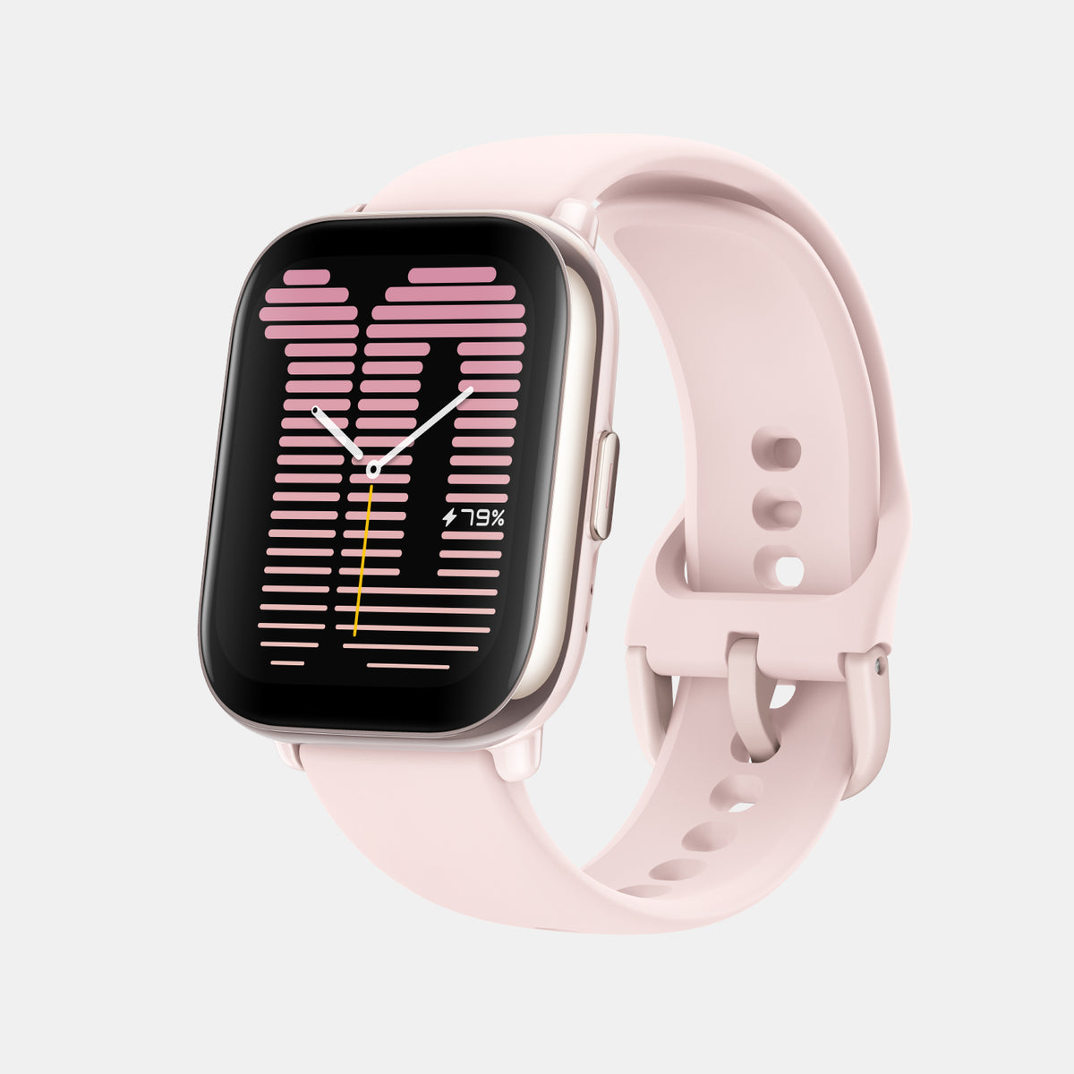 Unisex Processor Pink Dial Amoled Silicone Watch AMAZFIT ACTIVE PETAL PINK