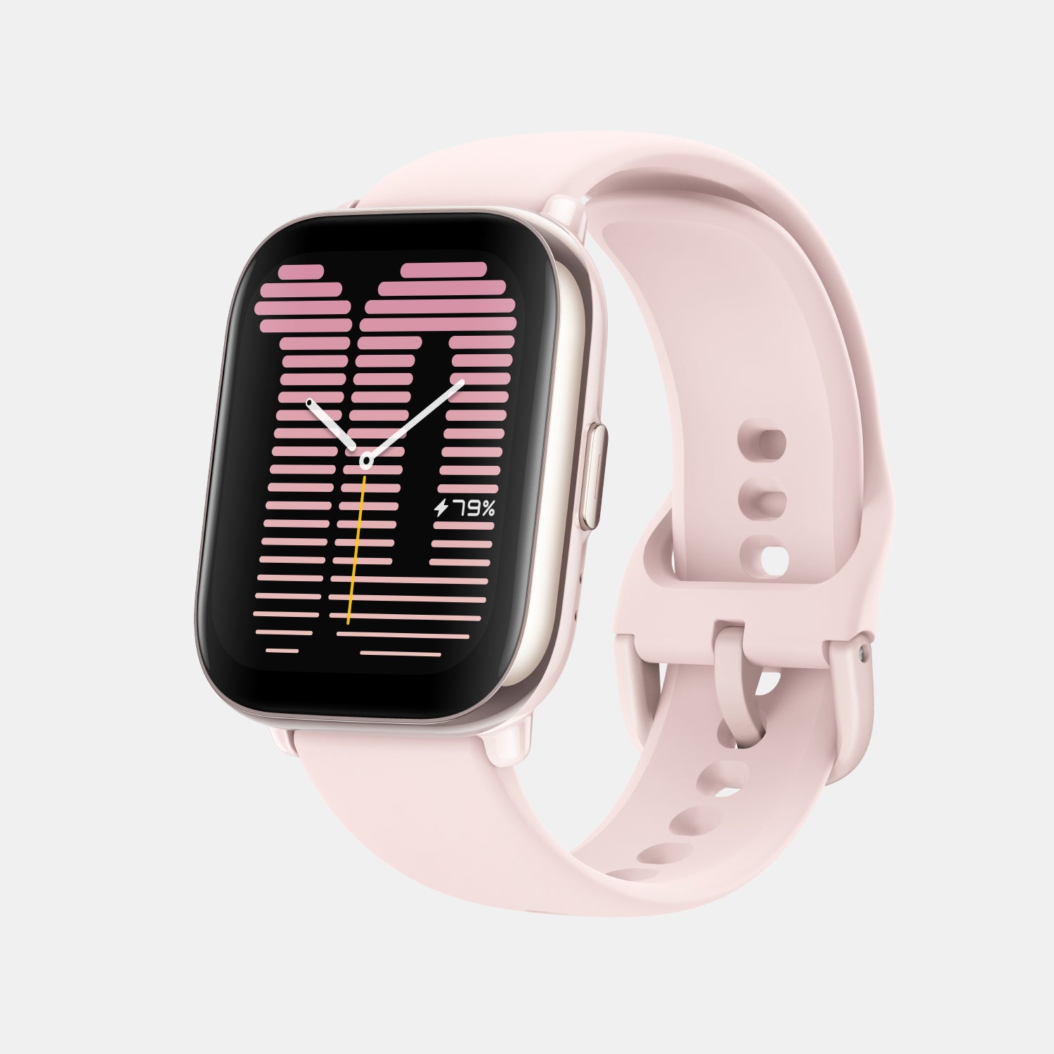 Unisex Processor Petal Pink Dial Amoled Silicone Watch AMAZFIT ACTIVE PETAL PINK