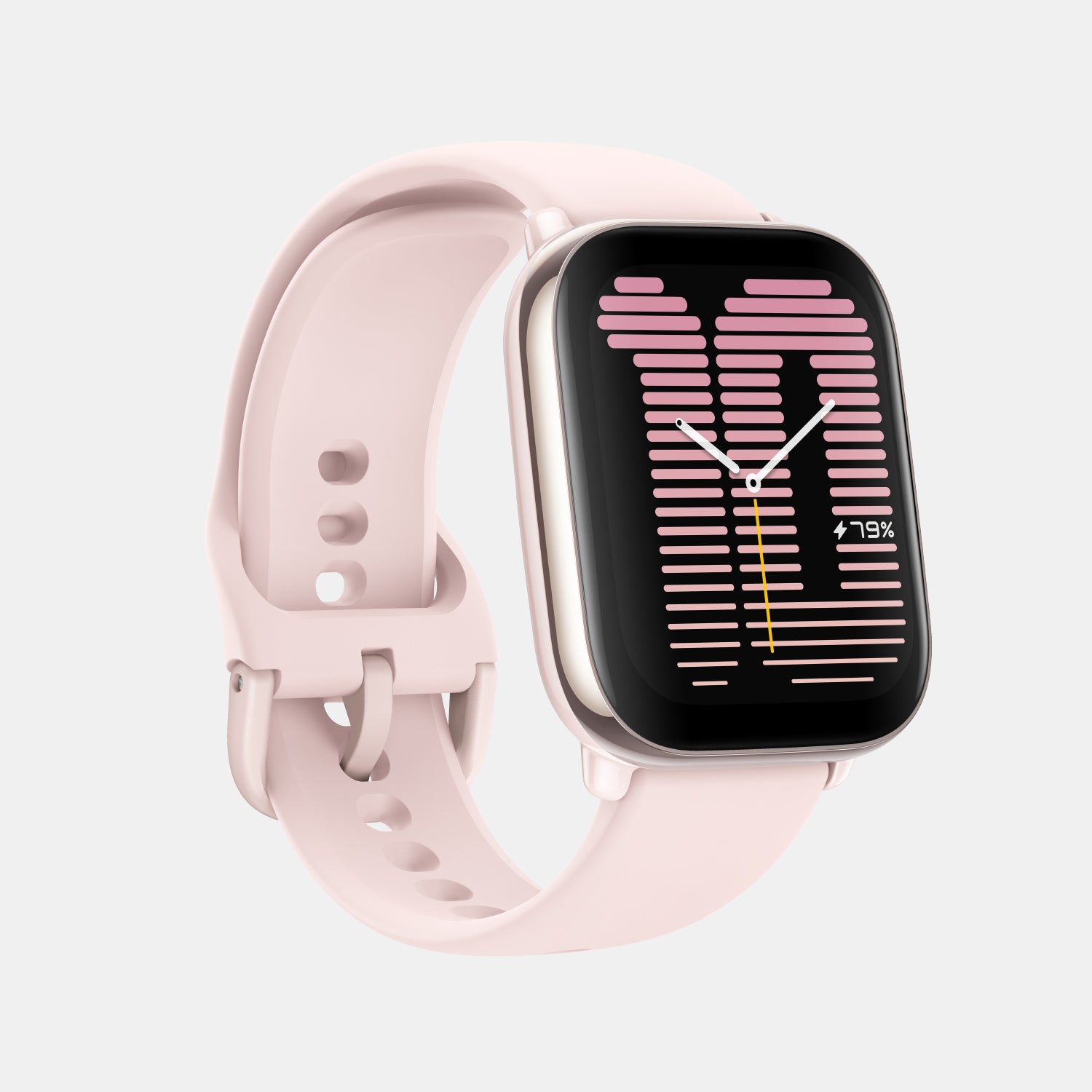 Unisex Processor Petal Pink Dial Amoled Silicone Watch AMAZFIT ACTIVE PETAL PINK