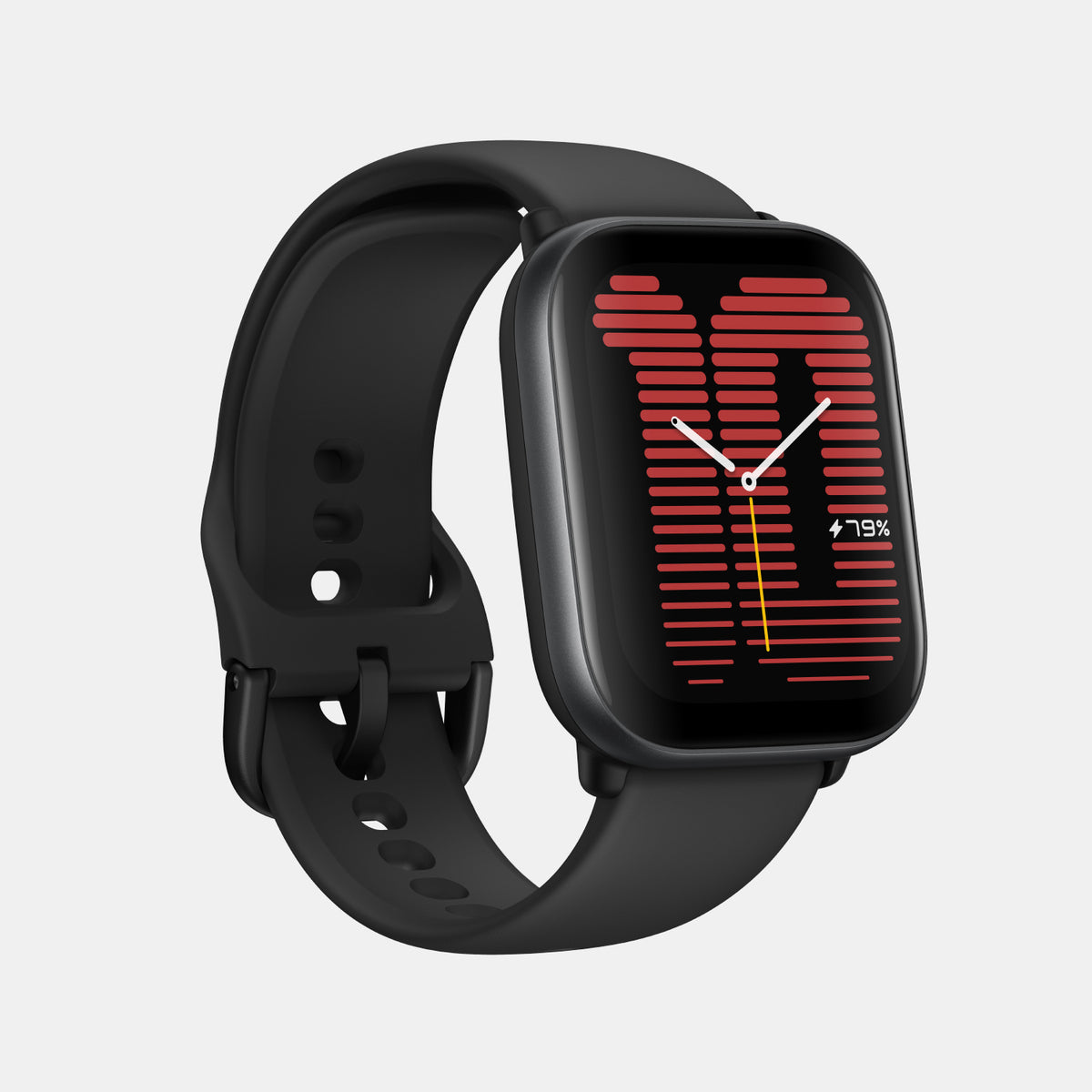 Unisex Processor Black Dial Amoled Silicone Watch AMAZFIT ACTIVE MIDNIGHT BLACK