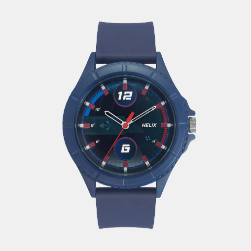 Helix Round Blue Analog watch