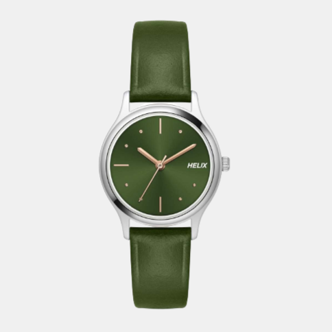 Helix Round Green Analog watch