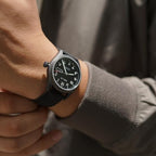 Horizon Men Quartz Black Dial Analog Fabric Watch Horizon