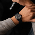 Men Quartz Black Dial Analog Nylon Watch HORIZON-BLACK