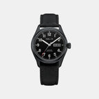 Men Quartz Black Dial Analog Nylon Watch HORIZON-BLACK