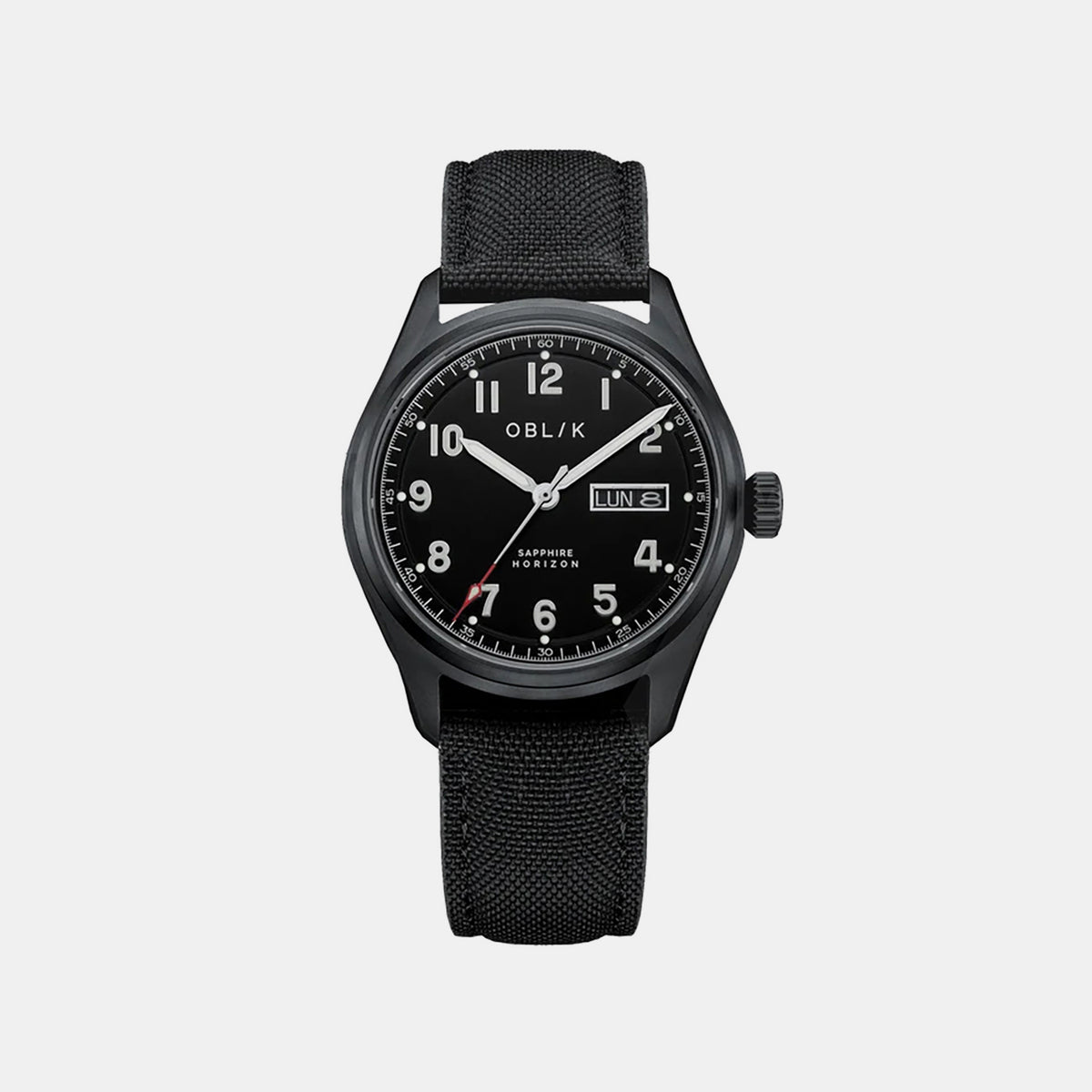 Men Quartz Black Dial Analog Nylon Watch HORIZON-BLACK