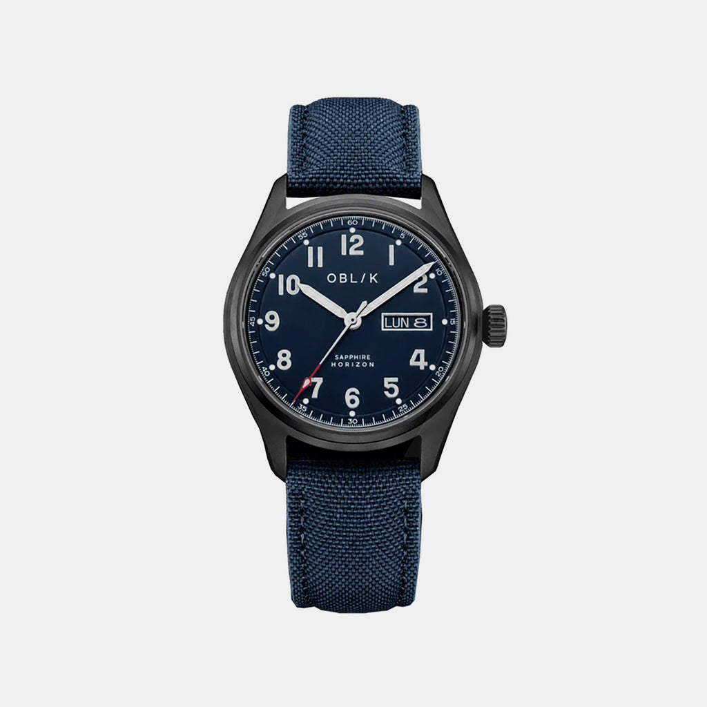 Men Quartz Blue Dial Analog Nylon Watch HORIZON-BLUE