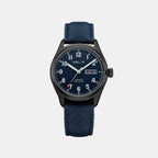 Men Quartz Blue Dial Analog Nylon Watch HORIZON-BLUE