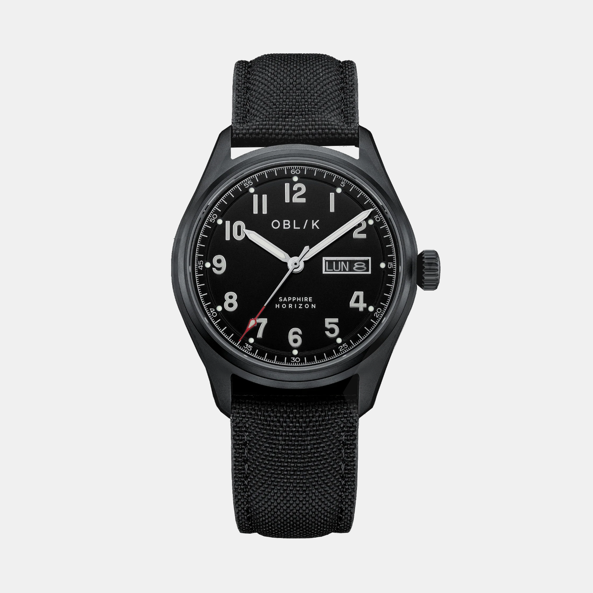 Horizon Men Quartz Black Dial Analog Fabric Watch Horizon