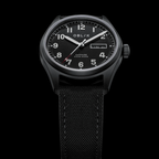 Horizon Men Quartz Black Dial Analog Fabric Watch