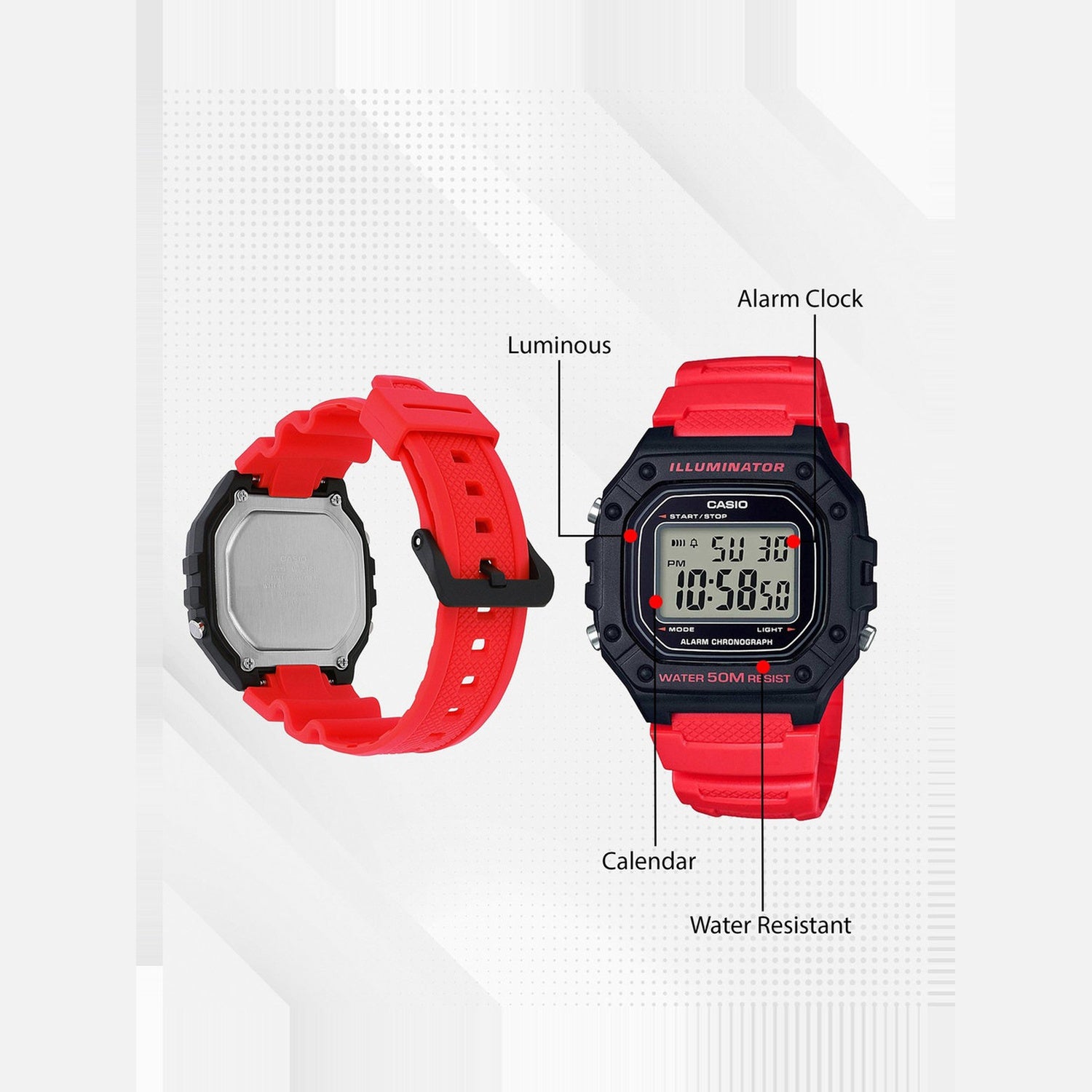 Youth Unisex Quartz Grey Dial Digital Resin Watch I111