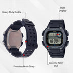 Youth Unisex Quartz Black Dial Digital Resin Watch I124